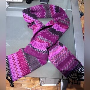 💜💖 Cozy Vibes Only — Purple & Pink Zig Zag Winter Scarf 💖💜